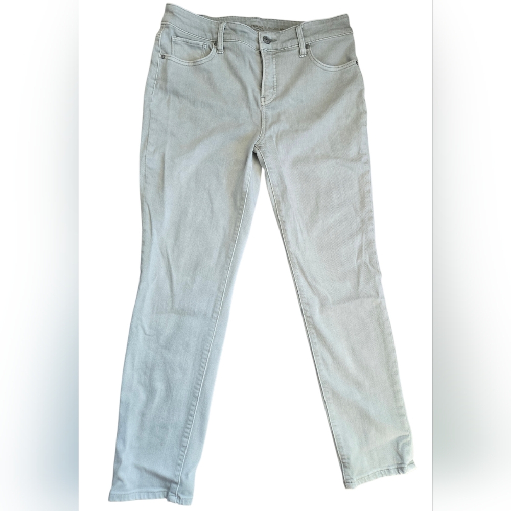 Chico's Light Green Slim Girlfriend Ankle Jeans